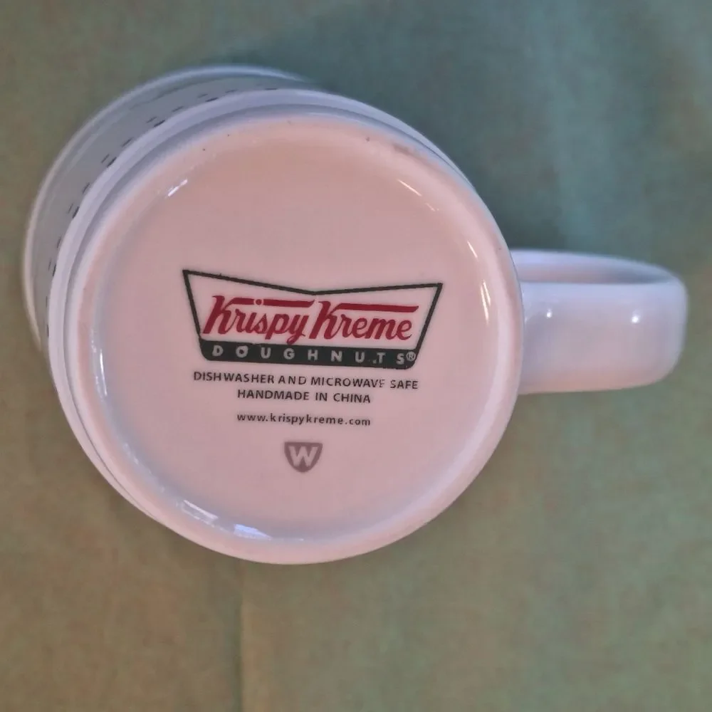 Krispy Kreme Tall Coffee Mug holds 18 Oz Heavy Duty Porcelain Ceramic